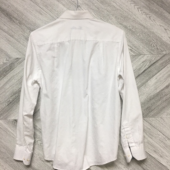 Tasso Elba | White Floral Dress Shirt Size Small - Picture 5 of 6